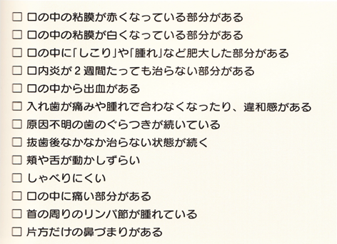 口腔がんのセルフチェック